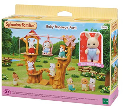 Sylvanian Families - La tyrolienne des bébés - 1 figurine Lapin incluse - Plongez dans l'univers de la famille Sylvanian - Figurines animaux miniatures - Jouet enfant 3 ans et + - 5452