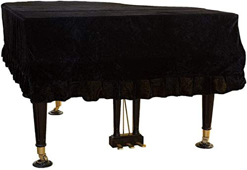 Pevfeciy Piano Couverture Grande Couverture Piano Piano Colorfast Etanche À La Poussière Décorée Couverture, avec Ourlet Souple Plié Housse Épaississant Confortable pour Piano,Schwarz,150~160cm