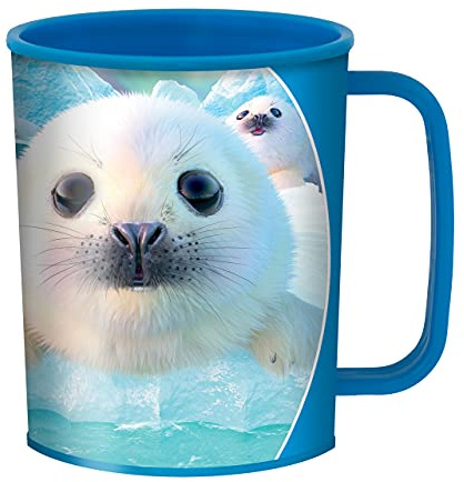 3D LiveLife Trinkbecher - Robben Welpen von DeluxeBase. 3D Linsenförmige Süß Plastikbecher. 300ml Becher für Kinder mit Original Kunstwerk, lizenziert von bekannt Künstler, David Penfound