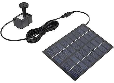 Solfontän, 1,8W Utomhussolvattenpump, Lättmonterad Solvattenfontän med Panel, 4 Munstycken och Filternät Mot Igensättning för Fågelbad, Dammar