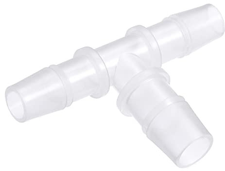M METERXITY Púas Manguera Accesorios - 10x12x10mm OD T Plástico Tubo Conectores Aplicar a Agua Combustible, Transparente(T Forma 3 Vías)