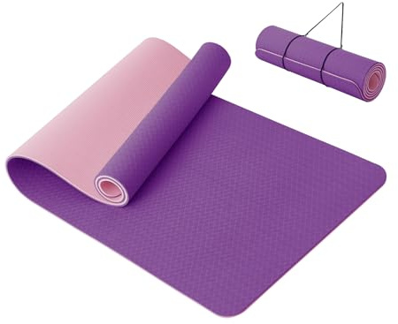 Good Nite Esterilla de Yoga Para Ejercicio, Fitness, 10 Mm, Extragruesa, Antideslizante, Para Deportes, Pilates, Gimnasio, Piso, Gimnasio, Resistencia Con Correa de Transporte, 183 * 61 * 1 Cm