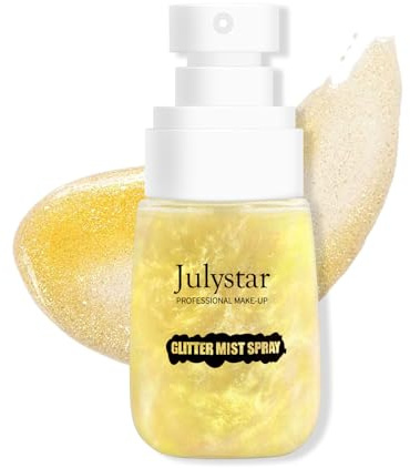 Erinde Body Glitter Spray, Face Glow Illuminator, Liquid Highlighter, Shimmer& Sparkle Make Up, Moisturizing Glow Drops, Luminizer with Light Fragrance, Non-Sticky, 50ml