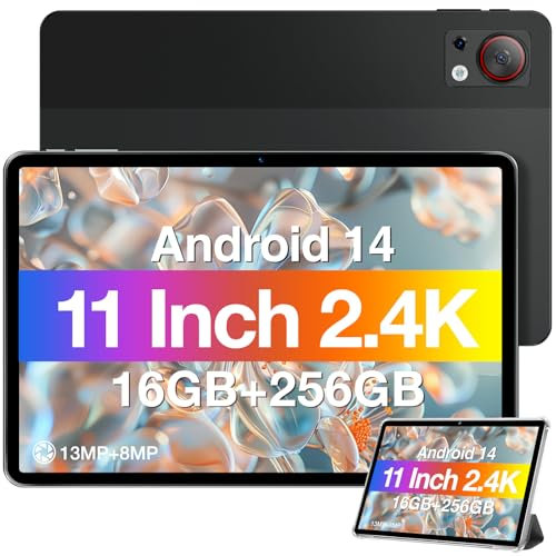 DOOGEE T30S Tablet Android 14, 2,4 K Tablet 11 Zoll, 16 GB RAM + 256 GB ROM/TF 1 TB Touchscreen, günstiges Tablet 5G WiFi | 13 MP + 8 MP | 8580 mAh | Widevine L1 Gaming-Tablet Schwarz