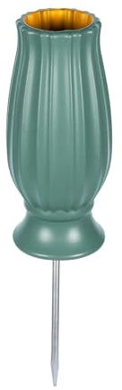 ＡＷＨＡＯ Vaso da Cimitero Vaso Commemorativo Tappo Impermeabile Rimovibile Vaso da Pavimento per Esterni Decorazione Tombale per Tomba da Giardino, Verde