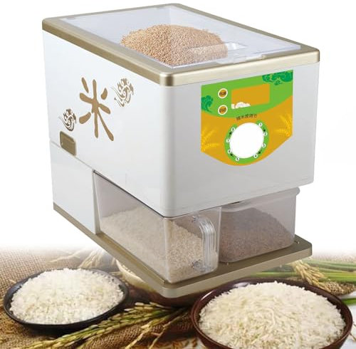 Hydravex Automatic Grain Mills, Electric Rice Milling Peeling Machine, 350W 250-500 g/Min Household High Speed Automatic Rice Husking Machine for Professional Home Use
