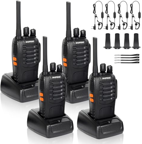 Walkie Talkie 16 KanäLe CTCSS/DCS FM, 1500 MAh Batterie, Max. GespräChsreichweite 5 Km, ProfifunkgeräT Mit Freisprecheinrichtung.