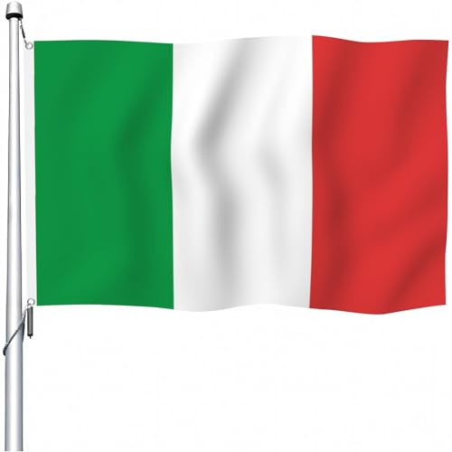 Aoihrraan Bandera Italiana 30x45cm Celebración Al Aire Libre De Colores Brillantes De Doble Cara Bandera Italiana Patio Familiar Decorado Con 2 Anillos Fuertes