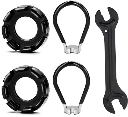 MOAZIFI Speichenschlüssel 5-Teilig, Speichenspanner Fahrrad Set Mit 2 Einzel- Und 2 Achtfach-Nippelspanner, Inklusive Pedalschlüssel Für Diy Fahrradreparatur Und Wartung