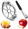 Apple Corer and Slicer 2Pcs Set, Stainless Steel Apple Slicer Cutter & Corer Fruit Slicer with Handle for Home Kitchen Sharp Fruit Cutter Remover with 8 Blades for Apple Pear Orange Tomato Lemon