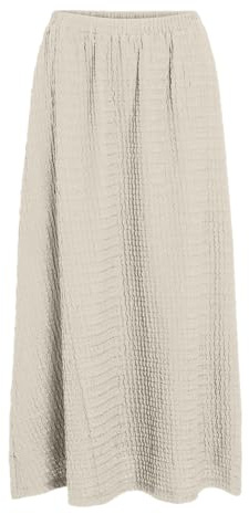 Vila Viromira HW Midi Skirt, Abedul, L Mujeres