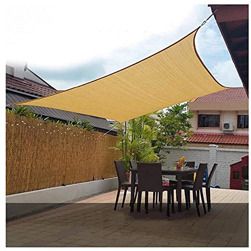 Telo ombreggiante per esterni, per giardino, parasole, vela, resistente agli strappi, colore beige, 1 x 1 m, ideale per ripostiglio da giardino e giardino botanico, facile da allungare e durevole
