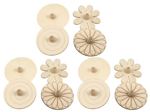 Abaodam 12stücke DIY Holzgyroskop Bemalbares Spielzeug Für Junge Mädchen Gyroskop Zum Ausmalen Bastelset Hand-Augen-koordination
