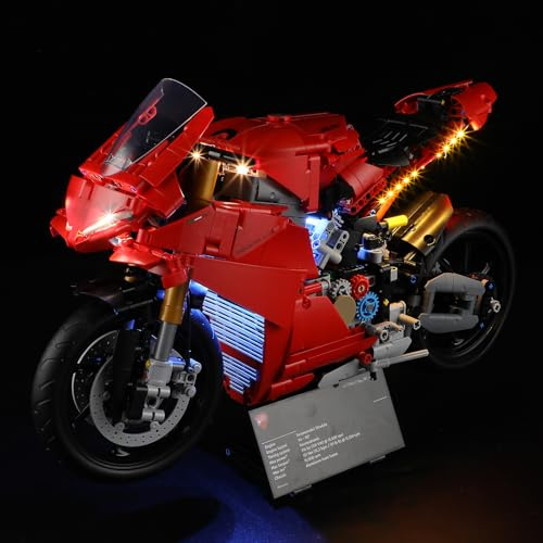 MENZAVA LED-ljussats kompatibel med LEGO 42202 motorcykel Ducati Panigale V4 S teknisk byggmodell - LED-ljusset modellen (inkluderar inte modellen)