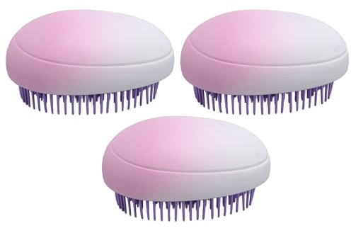 Detangling Hair Brush 3 Pack | Elastic Strands for Wet & Dry Hair | Scalp Massage Comb for Home/Travel | Grape Purple Gradient