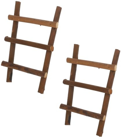 TEHAUX 2 Stück Miniatur Leiter Rattan für Puppenhaus und Gartenornamente Leicht Langlebig für Kreative DIY Projekte und Miniatur Landschaften Natürliche Ästhetik für Charmante Dekoration