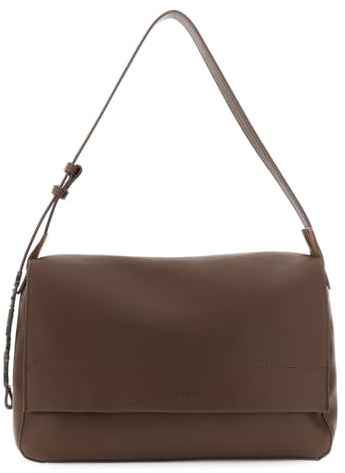 CAFèNOIR - Borsa Morbida Sfoderata Con Pattina In Similpelle, Da Donna, Colore Marrone, Taglia Onesize
