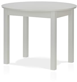 smart Esstisch Rund 100 cm weiß, Küchentisch ausziehbar bis 140 cm | Esszimmertisch aus Holzwerkstoff inkl. erweiterbare Auszugsplatte, moderner Tisch für bis zu 6 Personen, für Wohnraum