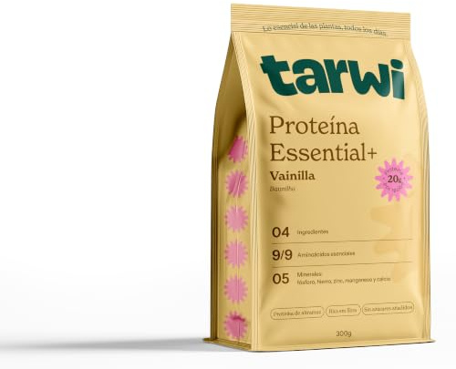 Tarwi Proteína Vegana en Polvo, Proteína de Altramuz, 21g de Proteína por ración, Rica en Fibra, Varios sabores: Cacao, Vainilla y Nature, Digestión Ligera (300g, Vainilla)