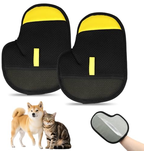 ZABARE Tierhaarentferner Handschuh,Haarentfernungshandschuh,Handschuhe,Elektrostatischer Tierhaarentferner Für Couch, Möbel ohne Einsatz am Tier-2 Stück