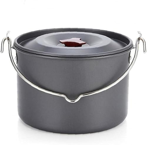 Mayhug Camping Cooking Equipment,Camping Pans,Fishing Cooking Set,Camping Hanging Pot Cookware Picnic Campfire Large Lightweight Aluminum For 5-6 People Travel Hiking Outdoor