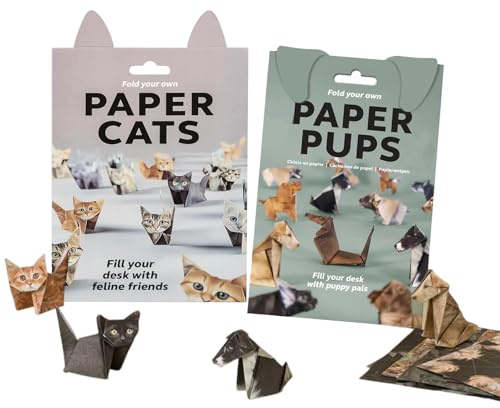 ZYEKIU Paper Cats Origami 100 Pièces Kit d'Animaux Origami 3D