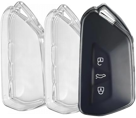 Schlüsselhülle Autoschlüssel Hülle für VW, Transparent TPU Schlüsselcover