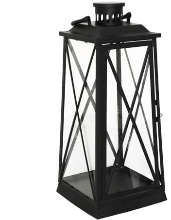 Laterne Harbour schwarz aus Metall H50cm Metalllaterne Landhaus modern - Gross