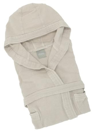 Accappatoio ULTRALEGGERO SOMMA ADULTO nido ape cotone 100% - TORTORA -TAGLIA XL