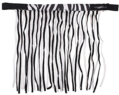 QHP Fliegenfransen mit Klettverschluss Fliegenschutz Kollektion Sommer (Warmblut, Zebra)
