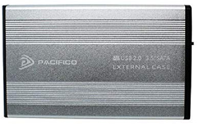PACIFICO Carcasa Caja Disco Duro Externo 3,5 SATA USB Externa Funda Cables Aluminio