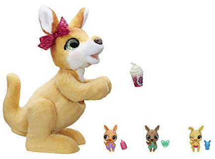 Hasbro Josie, das Känguru, interaktives Plüschspielzeug, 70+ Geräusche und Reaktionen, ab 4 Jahren, E6724, Gelb