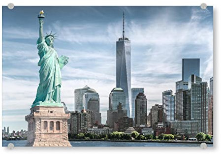 artboxONE Acrylglasbild 150x100 cm Städte Freiheitsstatue in New York - Bild Freiheitsstatue Amerika Architecture