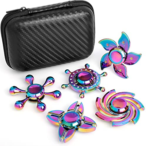 Rainbow Fidget Spinners Pack, Handheld Fingertip Gyro, Fidget Sensory Desk Toy Gadget for Office Classroom, Stress Relief Anti Anxiety Toy for Kid Adult, Christmas Birthday Gift Classroom Rewards
