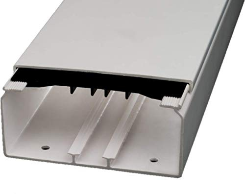CabCom PVC Kabelkanal Kabelleiste Kabelschacht Brüstungskanal zur Montage an Wand oder Decke Diverse Größen und Farben (130 x 60 mm, 2 Meter, weiß)