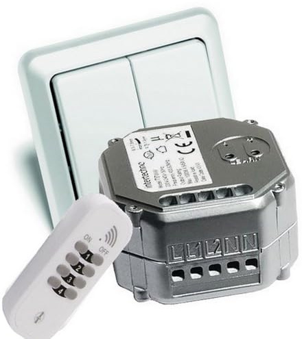 WeBaSo Funk-Sparset-12F Intertechno Serien-Funkschalter ITL-2000 mit 2-Fach Funk-Wandsender + Handsender