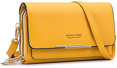 Roulens Klein Handy Umhängetasche,Damen Kleine Umhängetasche,PU Leder Crossbody Schultertasche Reisepass Handytasche mit Kartenschlitz Verstellbar Abnehmbar Schultergurt