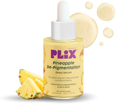 PLIX - THE PLANT FIX 2% Alpha Arbutin Ananas De-Pigmentierung Taufrisches Gesichtsserum zur Pigmentierung & Entfernung dunkler Flecken für Unisex mit 10% Niacinamid, 5% PHA für alle Haut, 30ml (1
