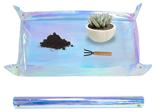 Repotting Mat for Indoor Plants Iridescent Plant Potting Mat Waterproof Potting Repotting Tray Gardening Gifts Mat Cactus Succulent,Orchid Potting Soil Mix Mess Control, 25.6 Garden Tool, Pots Mat