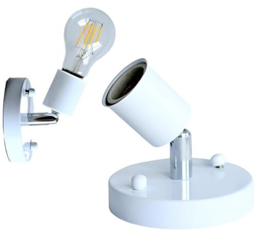 MOUMOUTEN E27 Metallo Presa di lampada vintage - Faretto da parete retrò Luce decorativa Presa di lampada da parete Faretto da soffitto orientabile a 180°, faretto da parete