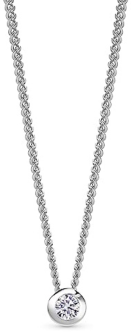 OROVI Halskette Damen -925 Sterling Silber– Kette Silber 925 Damen, Kettenanhänger Zirkonia Stein, Hypoallergene Silberkette 46cm, Zirkonia Anhänger, Silberschmuck, inkl. edler Schmuckbox