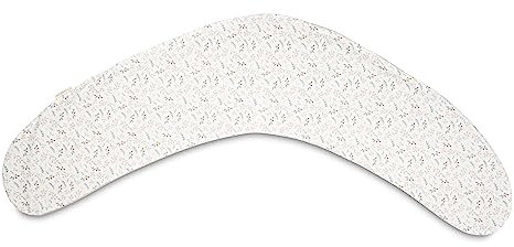 ULLENBOOM ® Stillkissenbezug 190 cm aus 100% OEKO-TEX Baumwolle, Made in EU - Bezug für Stillkissen, Seitenschläferkissen & Schwangerschaftskissen, Floral Sand