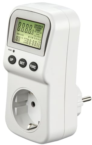 Energiekostenmessgerät mit LCD-Anzeige, digitaler Stromzähler für Steckdose
