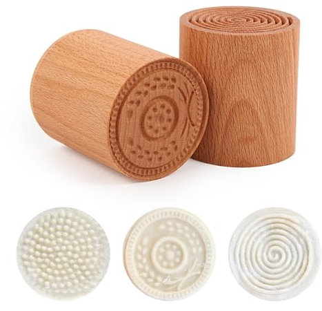 Miczhuoguang Corzetti Stamp Mould Set - Handmade Wooden Pasta Stamps Cookie molds for Authentic Italian Pasta Making Create Exquisite Pasta Shapes with Ease
