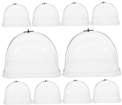 BESPORTBLE 10pezzi Copri Vaso Piante Domes Protettivi Trasparenti per Serra Giardino Custodia umidità e Anti-Gelo Protezione Invernale per Semi e Piantine Plastica Resistente e Riutilizzabile