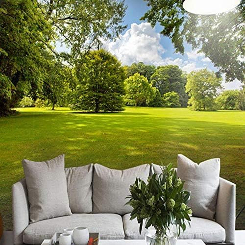 3D 3D Papel Pintado Árboles Verdes Césped Sol Naturaleza Paisaje Mural Sala De Estar Dormitorio Pare Decoración Fotomural Dormitorio Sala De Estar Pared Pintado Papel Tapiz No Tejido-430cm×300cm