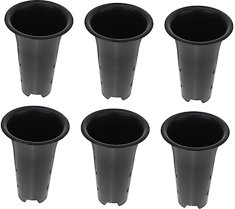 INOOMP 6pièces Pots à Orchidées Plastique Respirants Lot de Pots De Fleurs avec Drainage pour Intérieur Et Extérieur pour Orchidées Succulentes Et Plantes Intérieur Couleur Noire