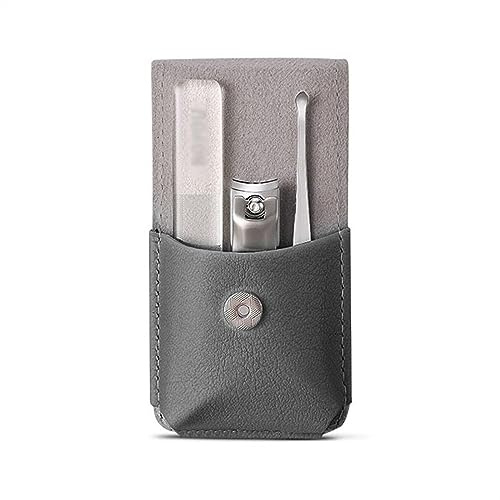 Set de Manicura Juego de manicura de 3 piezas, cortaúñas, lima de uñas y cuchara for cavar orejas, juego de cortaúñas portátil personal, herramientas de cuidado de uñas de viaje personal for hombres y