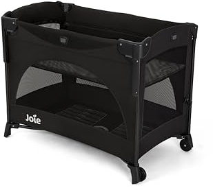 Joie Kubbie™ Sleep Reisebett, 2-in-1 Beistellbett, absenkbare Seite, herausnehmbarer Einsatz, kompakt faltbar – Geburt bis 3 Jahre (0–15 kg), Farbe Shale