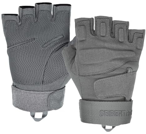 Seibertron Hombres de Negro S.O.L.A.G. Operaciones Especiales Medio Dedo Guantes sin Dedos Tactical Assault Luz Guantes Medio Dedo Grey XXS